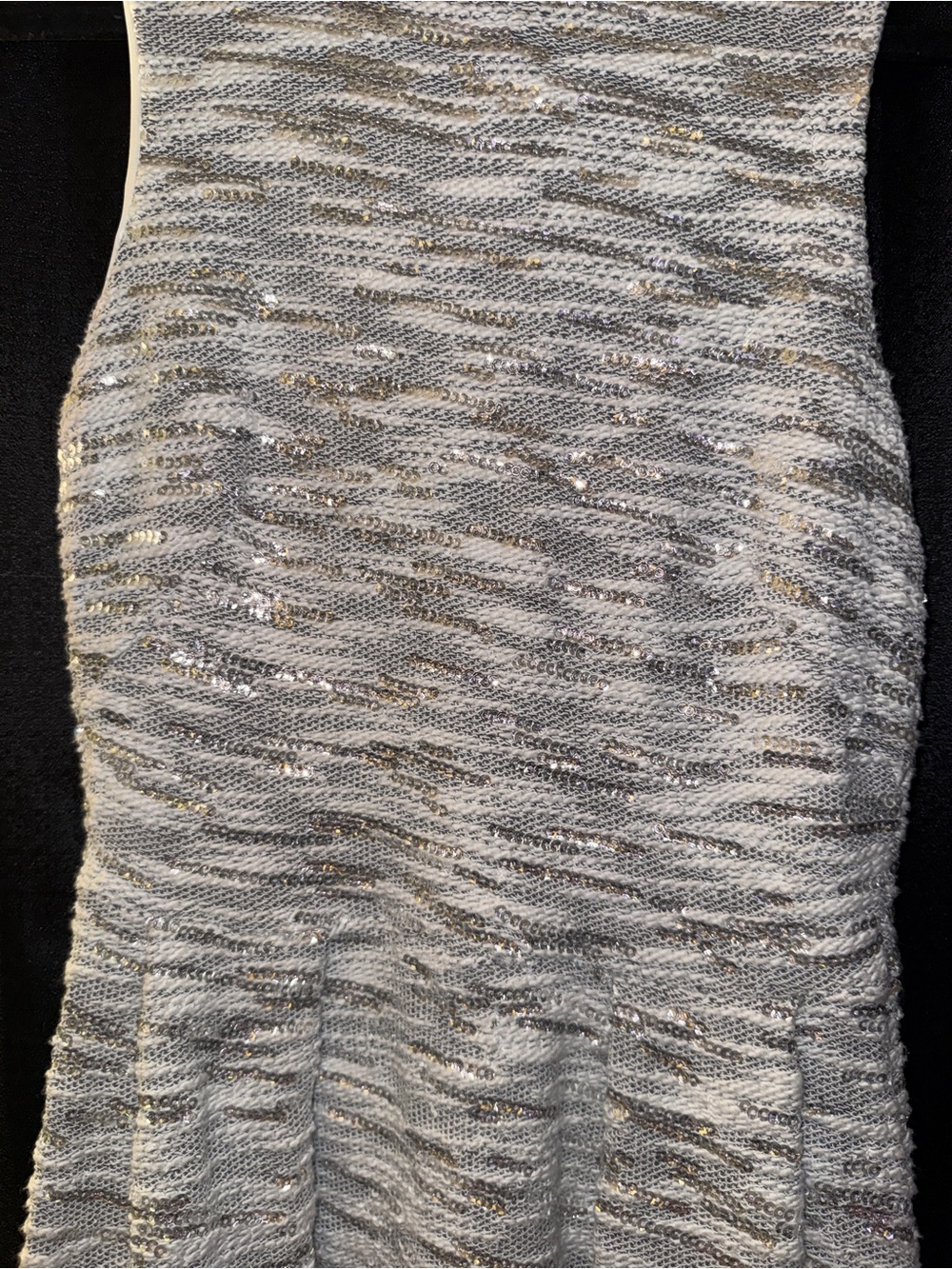 H&M Light Gray and Silver Sparkle Knit Fit-and-Flare Dress - Picture 3 of 11